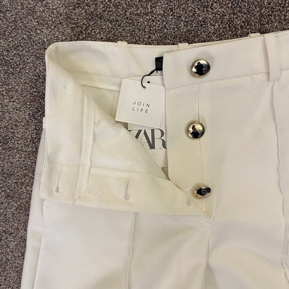 Zara Women's Shorts Size XS Button Closure Cotton Blend Belt Loops Pockets NWT - Picture 3 of 12
